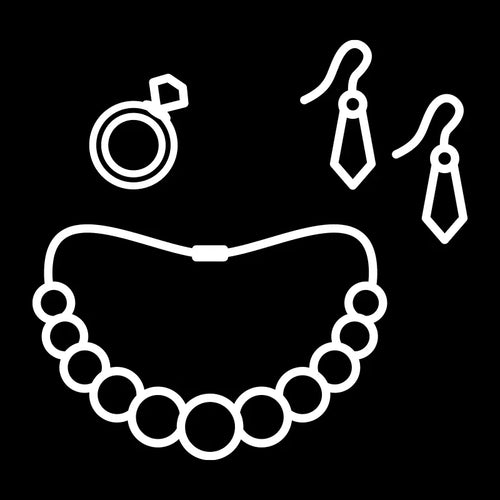Storage symbol for toy boxes - Jewelry in white vinyl