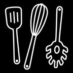 Storage symbol - Kitchen utensils, white