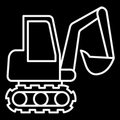 Storage symbol - Mini excavator, white