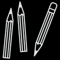 Symbol till förvaring - Blyertspennor, vit