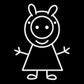 Storage symbol - Happy pig, white