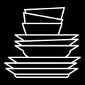 Symbol till förvaring - Tallrikar, vit