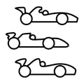 Symbol till förvaring - Racerbilar, svart