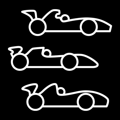 Symbol till förvaring - Racerbilar, vit
