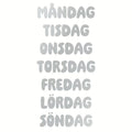 Weekdays in Blob font, silver