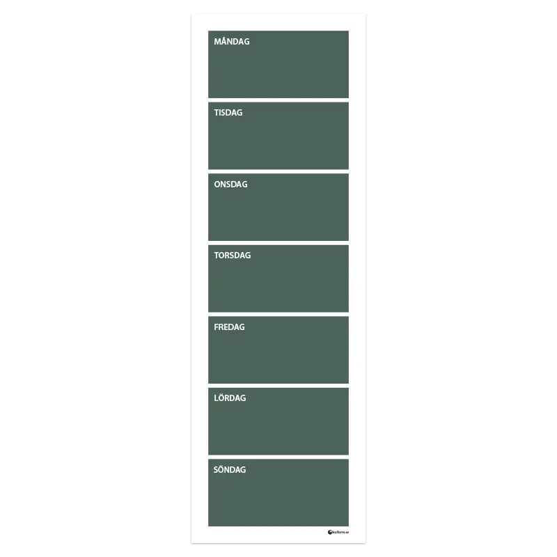 Weekly wall planner (30x91 cm), dark green