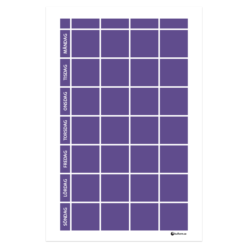 Planeringstavla med kolumner (40x60 cm), Ultra Violet