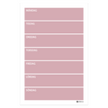 Weekly wall planner (40x60 cm), pastel pink