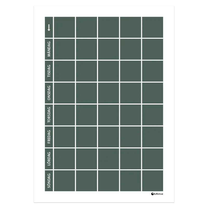 Planeringstavla, vecka (50x70 cm)