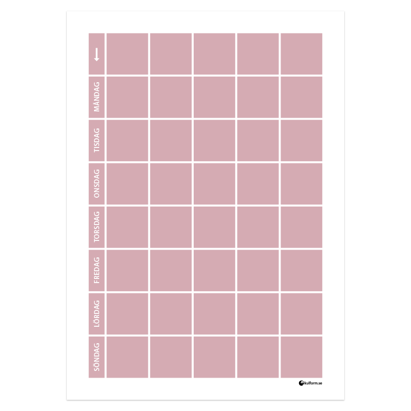 Planeringstavla, vecka (50x70 cm)