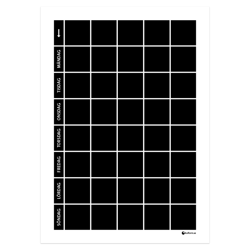 Planeringstavla, vecka (50x70 cm)
