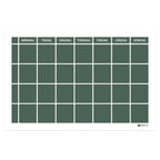 Weekly wall planner with rows (60x40 cm), dark green