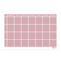 Weekly wall planner with rows (60x40 cm), pastel pink