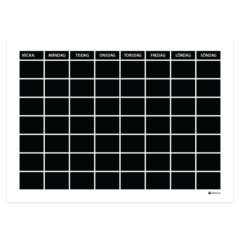 Planning Board, weekly with 7 rows (70×50 cm)