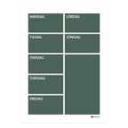 Weekly wall planner (30x40 cm), dark green