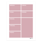 Weekly wall planner (30x40 cm), pink