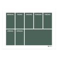 Weekly wall planner (40x30 cm), dark green