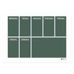 Weekly wall planner (40x30 cm), dark green