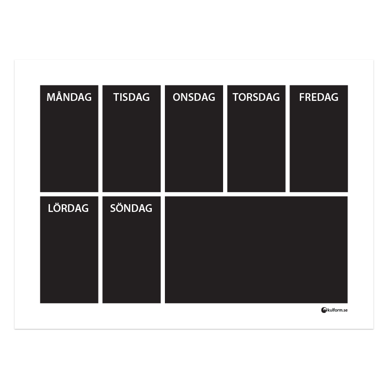 Planeringstavla, vecka (40×30 cm)