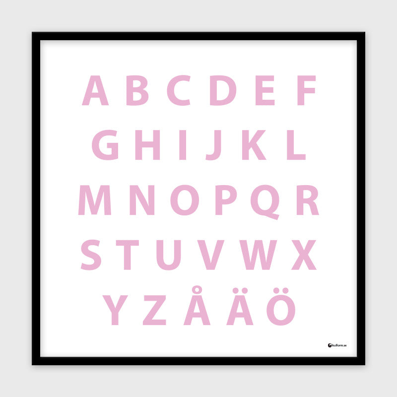 Svenska alfabetet (50x50 cm), bubblegum