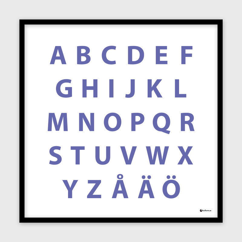 Svenska alfabetet (50x50 cm), lila (Very Peri)