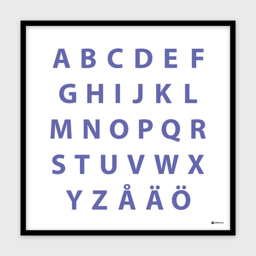 Svenska alfabetet (50x50 cm), lila (Very Peri)