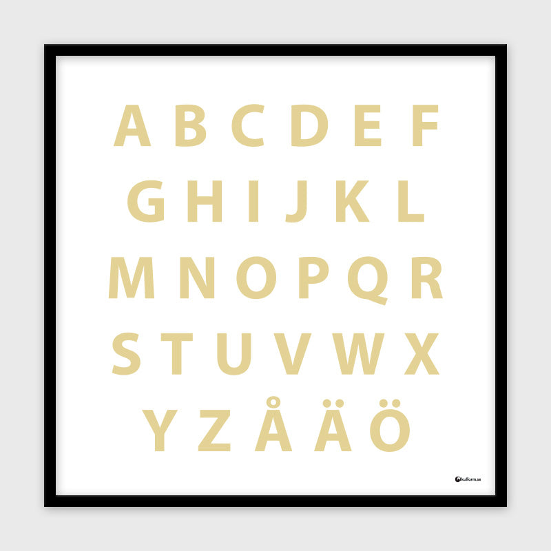 Svenska alfabetet (50x50 cm), gul