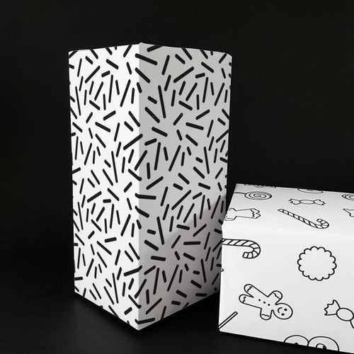 Wrapping paper with graphic pattern resembling sparks