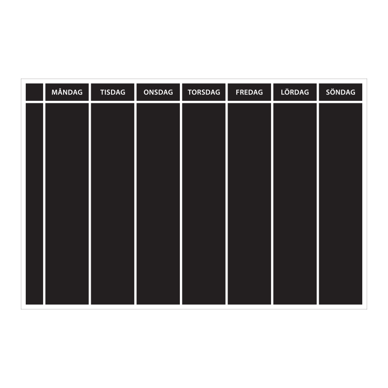 Wallsticker planeringstavla, vecka (60×40 cm)