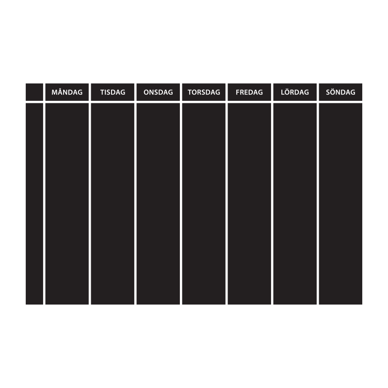 Wallsticker planeringstavla, vecka (60×40 cm)