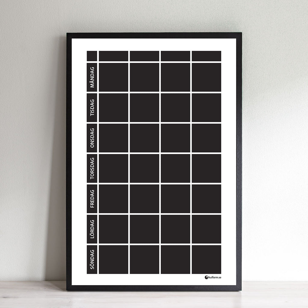 Planeringstavla, vecka med kolumner (40x60 cm)
