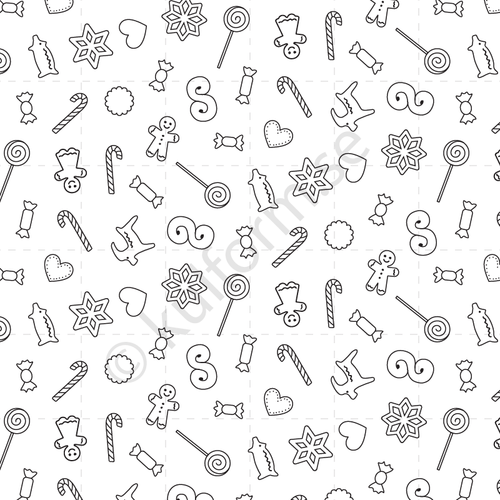 Wrapping paper with Christmas treats