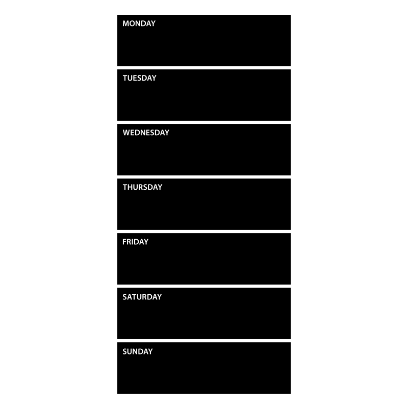 Wallsticker planeringstavla, vecka (27×59 cm)