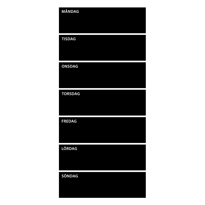 Wallsticker planeringstavla, vecka (27×59 cm)