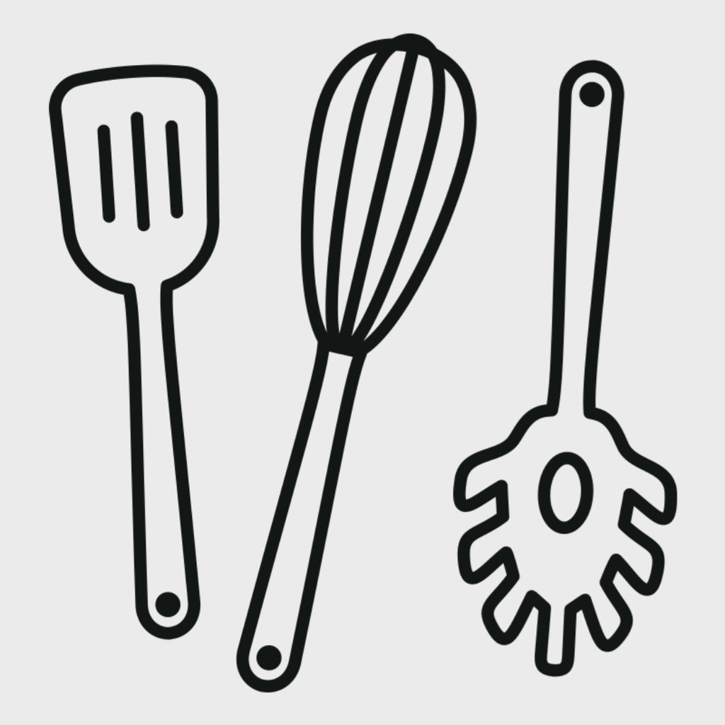 Montering av dekal från Kulform med symbol för köksredskap