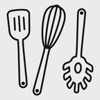 Montering av dekal från Kulform med symbol för köksredskap