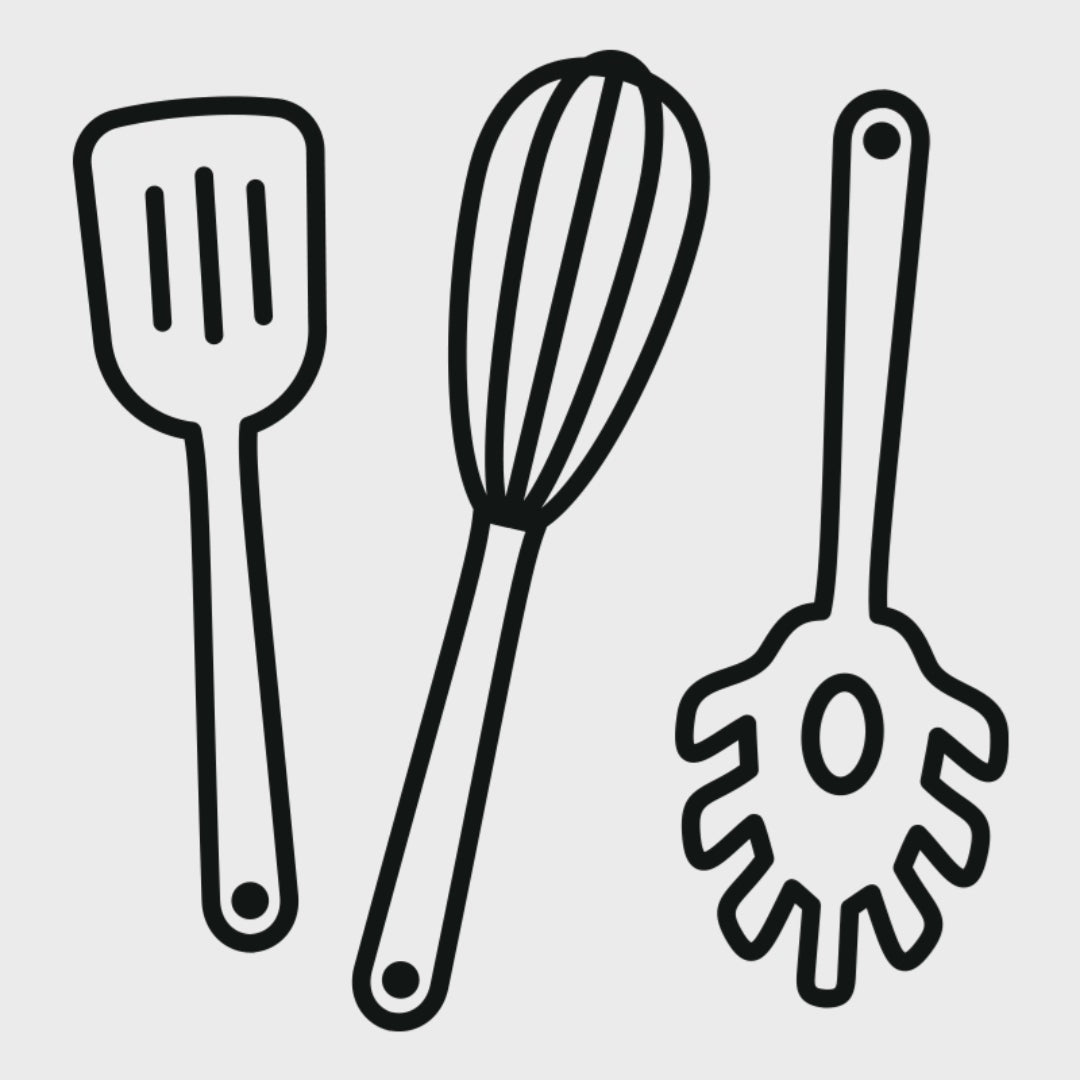 Montering av dekal från Kulform med symbol för köksredskap